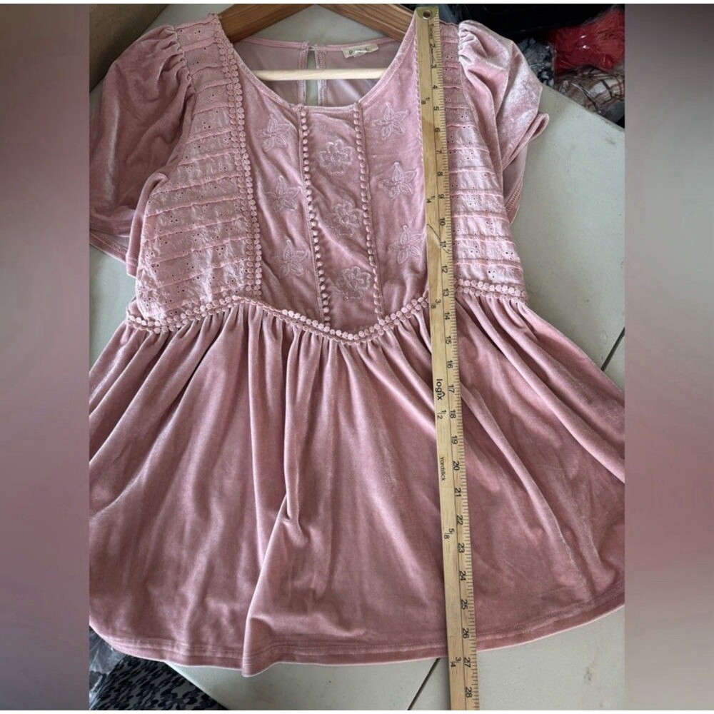 POL Velvet Babydoll Eyelet Top Oversized Small - Picture 6 of 11